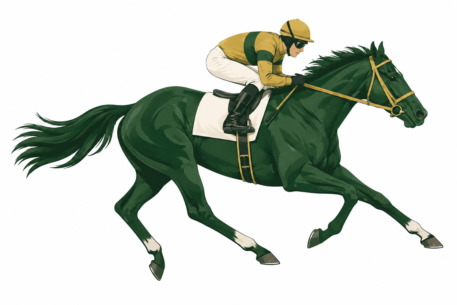 右へ走る競走馬